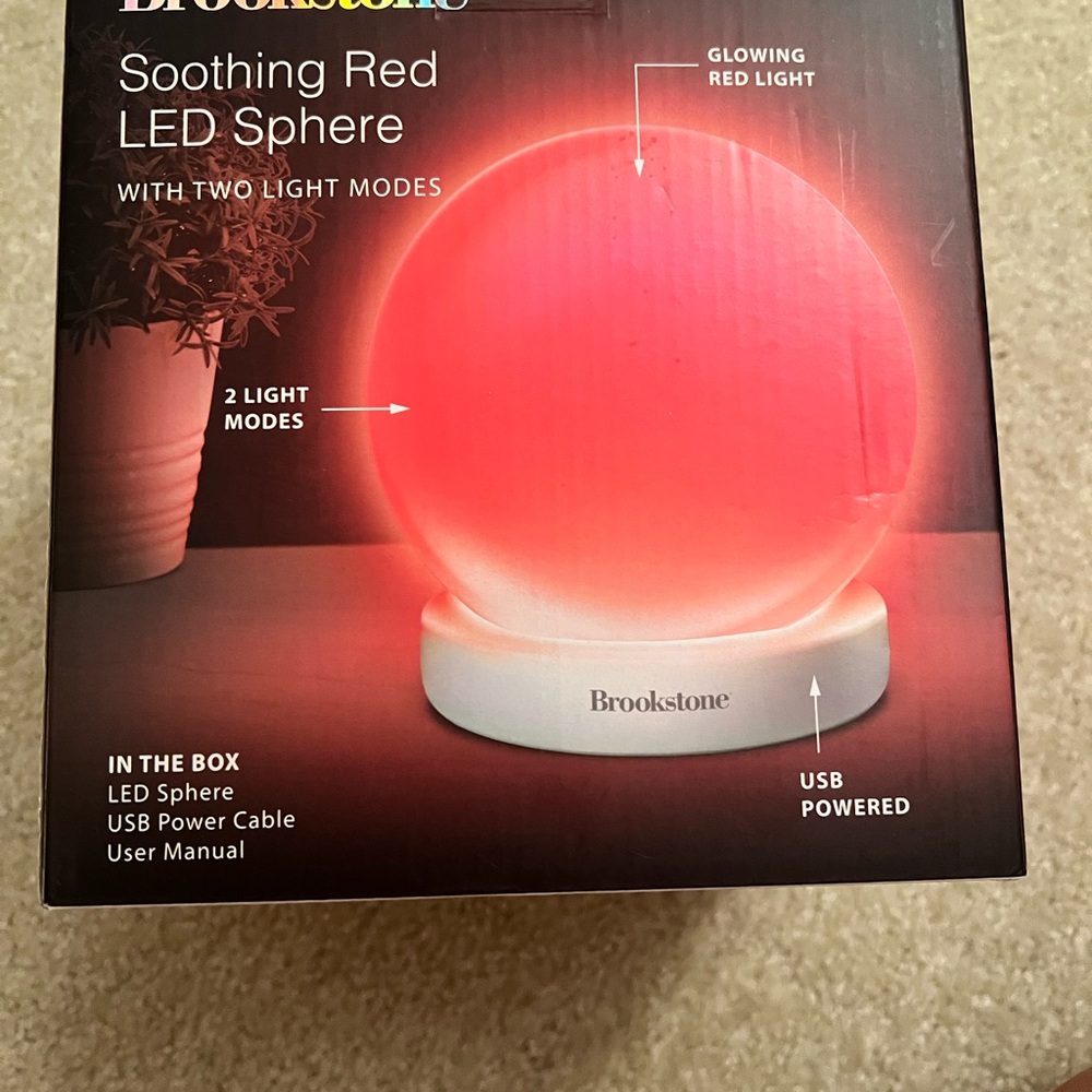 Brookstone Vibrant Red LED Sphere - Picture 3 of 4